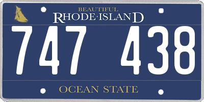 RI license plate 747438