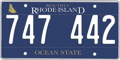 RI license plate 747442