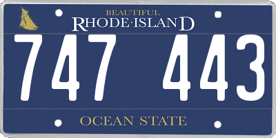 RI license plate 747443