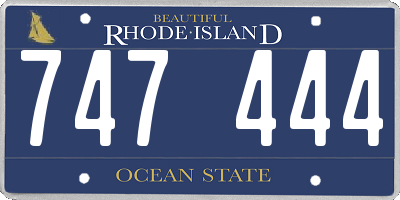 RI license plate 747444