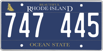 RI license plate 747445