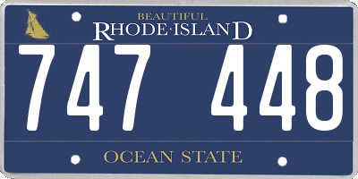 RI license plate 747448