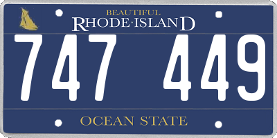 RI license plate 747449