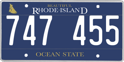 RI license plate 747455