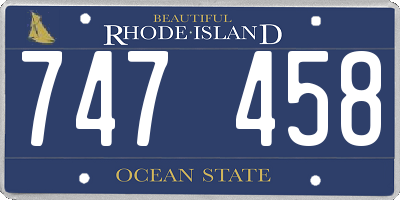 RI license plate 747458