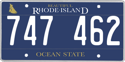 RI license plate 747462