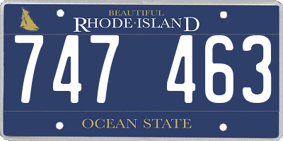 RI license plate 747463