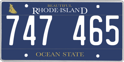 RI license plate 747465