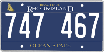 RI license plate 747467