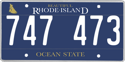 RI license plate 747473