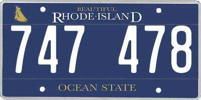 RI license plate 747478