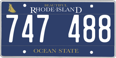 RI license plate 747488