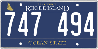RI license plate 747494