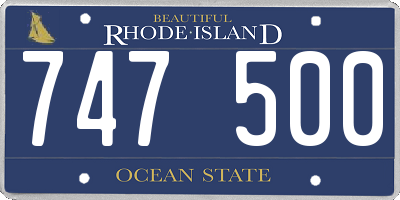 RI license plate 747500