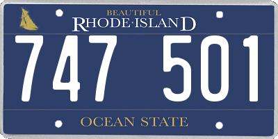 RI license plate 747501