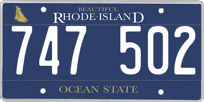 RI license plate 747502