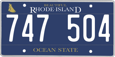 RI license plate 747504