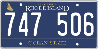 RI license plate 747506