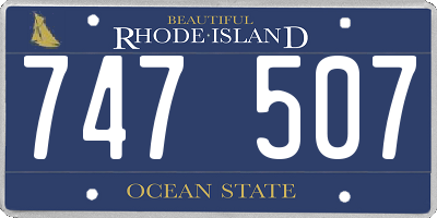 RI license plate 747507