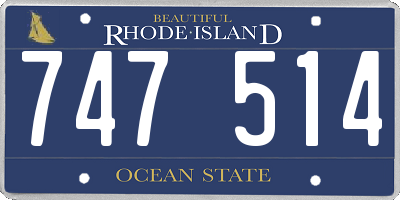 RI license plate 747514