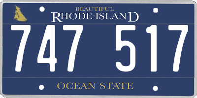 RI license plate 747517