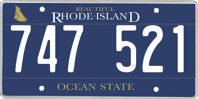 RI license plate 747521