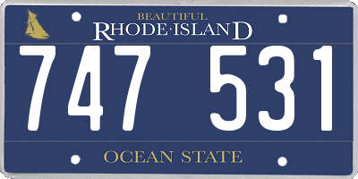 RI license plate 747531