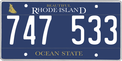 RI license plate 747533