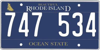 RI license plate 747534