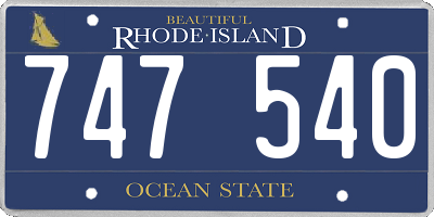 RI license plate 747540