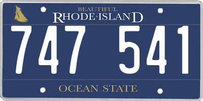RI license plate 747541