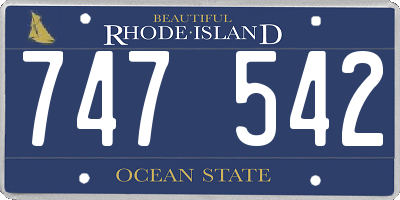 RI license plate 747542
