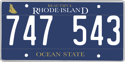 RI license plate 747543