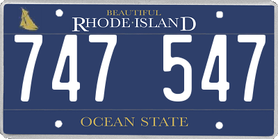 RI license plate 747547
