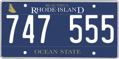 RI license plate 747555
