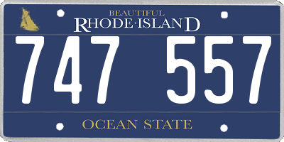 RI license plate 747557