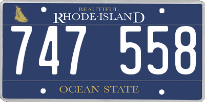 RI license plate 747558