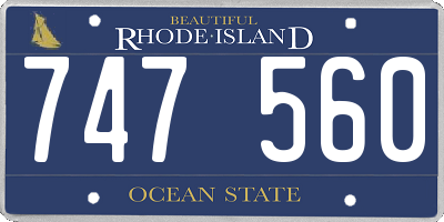 RI license plate 747560