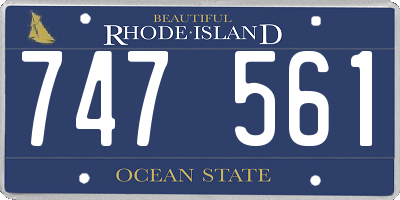 RI license plate 747561