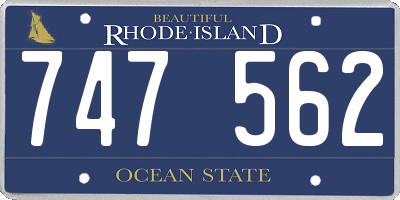 RI license plate 747562