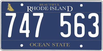 RI license plate 747563