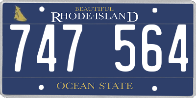 RI license plate 747564