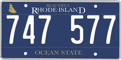 RI license plate 747577