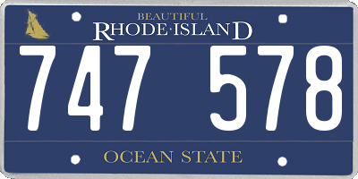 RI license plate 747578