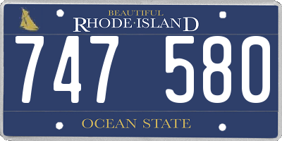 RI license plate 747580