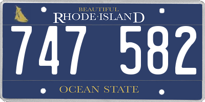 RI license plate 747582