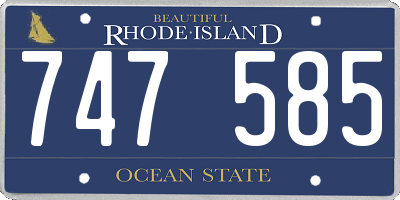 RI license plate 747585