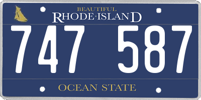 RI license plate 747587