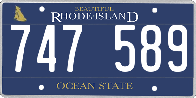 RI license plate 747589