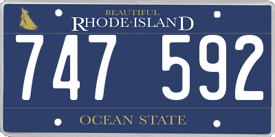 RI license plate 747592